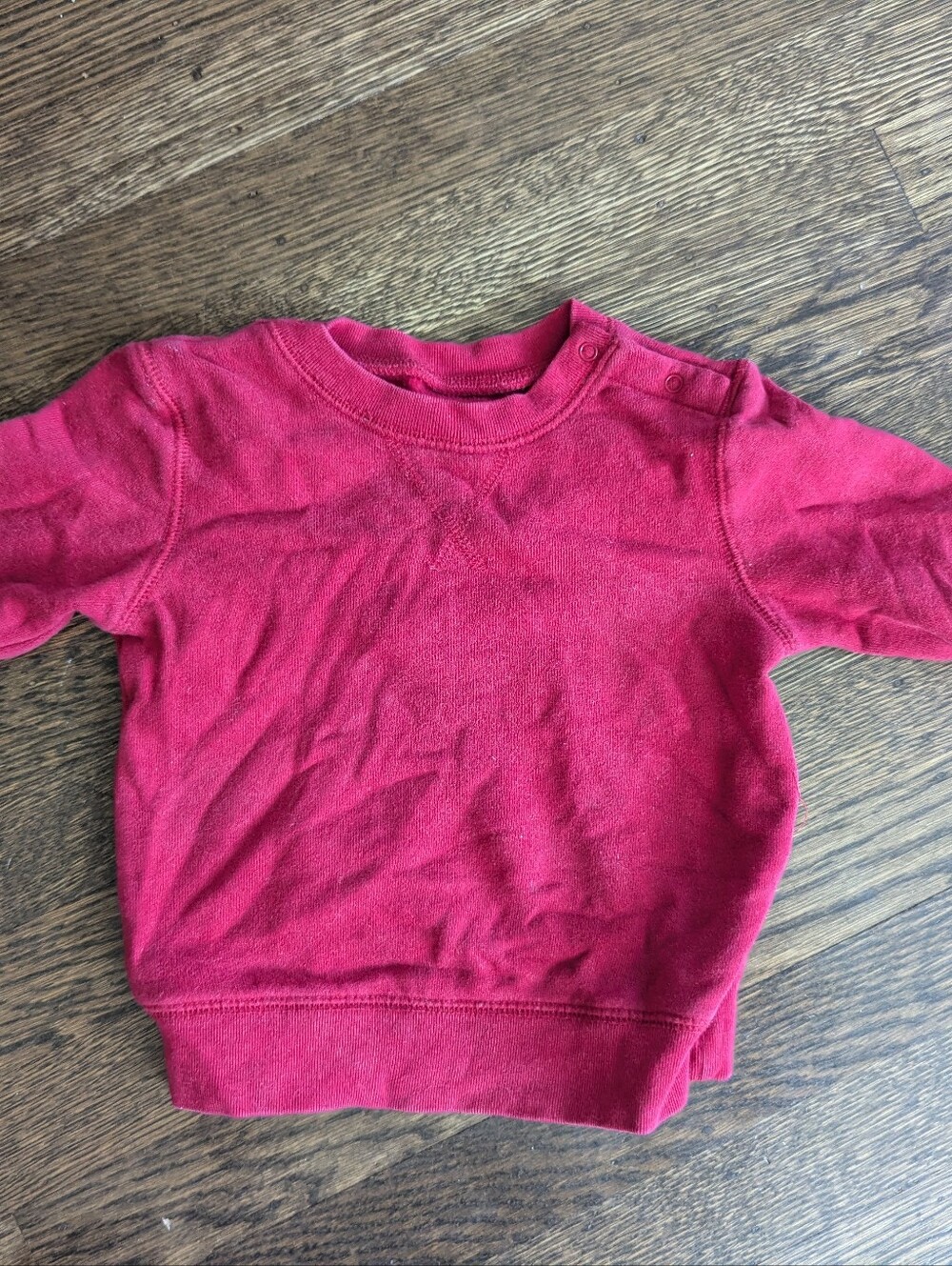 Primary Baby cozy sweatshirt, cherry red 12-18 months